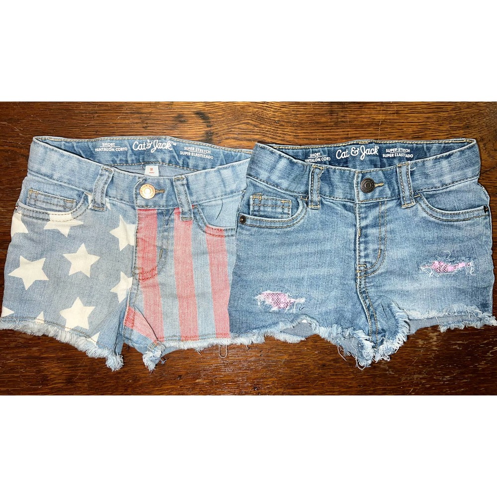 Cat & Jack Girls Super Stretch Shorts 2T bundle lot adjustable